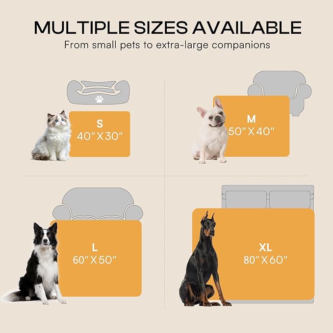 Luciphia Large Waterproof Dog Blanket Pet Washable Liquid Proof Furniture Protector Medium Shaggy Plush Calming Long Faux Fur Bed Cover for Couch Cat Blankets Kitten Doggy, Tie-dye Grey, 40" x 50"