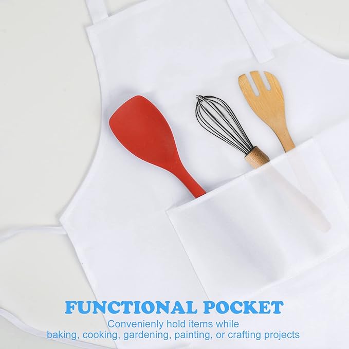 SINLAND Kids Apron with Pocket 2 Pack Children Chef Apron for Cooking Baking Painting