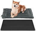 BOWHAUS Machine-Washable Dog Bed Pad & Tray for 36-Inch Kennel, Non-Slip Flat Cozy Sleeping Mat & Easy-Clean Plastic Replacement Crate Pan, Comfortable & Durable for Dogs, Rabbits, Cats, Various Pets