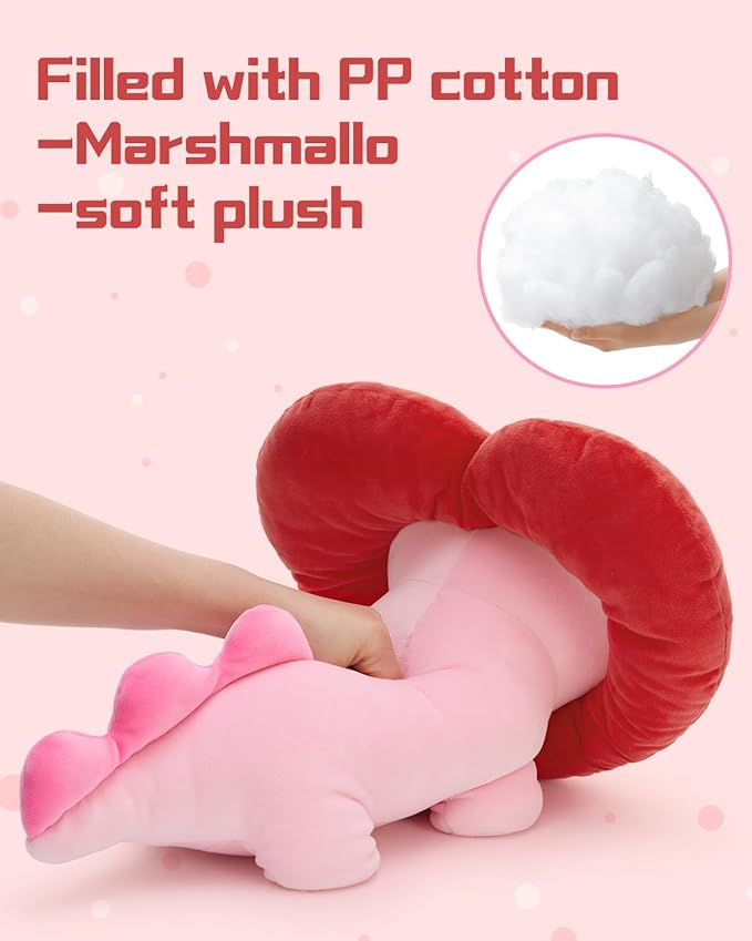 MaoGoLan Valentines Axolotl Plush with Heart-Shaped Hood,Squishy and Soft Salamander Stuffed Animal Throw Pillow,16" Loving Heart Plushie Gift for Valentines Day,Christmas,Anniversary,Mother's Day