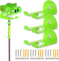 Upgraded Trimmer Rack Wall Mount - 8" Heavy Duty Weed Eater Hanger for Garage Wall Bracket, Garden Power Tool Holder Organizer Hooks for Grass Trimmer, Hedge Trimmer, Leaf Blower and Chainsaw, Green