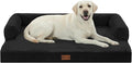 Casa Paw Orthopedic Dog Beds for Extra Large Dogs, Waterproof Egg Crate Foam XL Dog Bed with Sides 45x35Inch, Big Dogs Couch Beds with Removable Washable Cover and Nonskid Bottom, Black