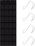 Teikou 28 Mesh Pockets Hanging Shoe Organizer, Over the Door Shoe Organizer，Closet Storage Holder for Back of Door Storage Holder for Back of Door(Black)