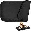 Waterproof Dog Bed Cover Replacement Washable, Easy to Clean, Pet Hair Resistant, Heavy Duty Oxford, Zipper Closure, Indoor/Outdoor Use, Fits 36 Inch Dog Crate - Large - 35"x 22"x 3.5" - Black