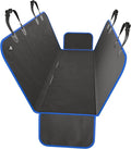 Active Pets XL Waterproof Hammock Large Car Seat Cover, Fits SUVs Trucks Big Sedans, Secure Convertible Travel Bed Protects Backseat Cargo from Dog Puppy Pet Water Food Drool Urine, Black w/Blue Trim