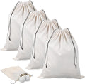 4 Pack Shoe Bags for Travel Packing - Drawstring Sneaker Travel Bags - Cotton Cloth Shoe Dust Bag for Storage & Luggage Washable Dust Cover Bag for Boots and Dress Shoes (Medium: 19"x15")