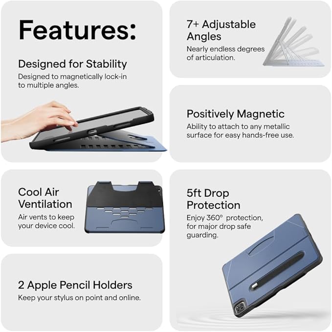 Zugu Case for iPad Pro 11 (M4/M5) 2024/2025, Slim Protective Cover with Apple Pencil Holder, Auto Wake/Sleep, Multiple Viewing Angles, iPad Pro 11 Inch Cover, Phone Protector, Sand