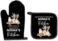 Nonna Gifts Oven Mitts and Pot Holders Sets, NonnaGifts from Grandkids Kitchen Accessories Sets, Sweeter in Nonna’s Kitchen Grandma Heat Resistant Oven Glove Potholders for Cooking Baking