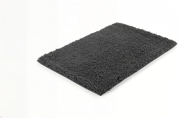 C23 Luxury Shag Bath Rug | 2200 GSM Ultra-Soft Plush Thick Bathroom Mat | 20"x32" Charcoal Gray High-Density Shaggy Rug | Non-Slip Natural Latex Back, Absorbent, Machine Washable, 1 Piece