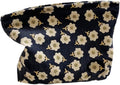 SxoSyo Cosmetic Bags for Women Makeup Bag Large Capacity Purse Travel Toiletry Zipper Storage Pouch Make up Brushes Organizer for Gifts (Black, Flower)