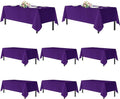 sancua Purple Tablecloths for 6 Foot Rectangle Tables, 8 Pack - Washable Polyester Fabric Table Cloth for Halloween Party, Wedding Birthday, Banquet Reception, 54x108 Inch