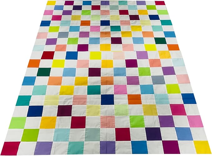 HANPATQUI 50PCS 5 x 5 inch Solid 100% Cotton Fat Quarters Fabric for Sewing and Quilting Bundles Precut Fabric Square for DIY Craft Patchwork