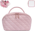 SXS LACONIC Makeup Bag,Quilted Puffer Cosmetic Bags,Travel Toiletry Bag for Women,Large Capacity Waterproof Make up Bag Set