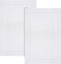 Infinitee Xclusives Premium Cotton Bath Mats for Bathroom – Pack of 2 | 34x22 Inches | Ultra Soft, Super Absorbent, Non-Slip, Machine Washable Mats (White) [Not a Rug]
