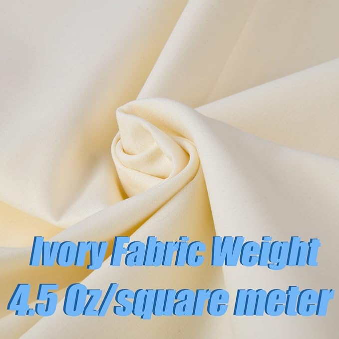 2 Yard Ivory Cotton Fabric,Natural Cotton Poplin Fabric by The Yard,59 Inches Wide 100% Cotton Fabric,Soft Embroidery Muslin Quilting Material for Sewing Material Apparel Cloth