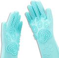 Srtood Pet Grooming Magic Gloves, Dog Cat Bathing Shampoo Brush, Silicone Hair Removal Gloves with Thick High Density Teeth for Bathing and Messaging, Double-Side Scrubbing Gloves for Shedding