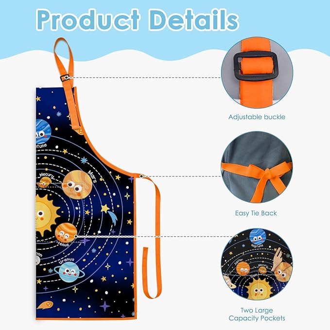 SANDJEST Kids Apron with Chefs Hat Set, Kitchen Apron Gifts