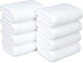 Amazon basics 100% cotton Lightweight quick-dry hand towels, 8-pack, White, 28" x 16"