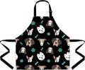Sylfairy Aprons for Kids Girls Rainbow Unicorn Apron Children Kitchen Chef Aprons Smock (Black+Dog, Small,3-5Years)