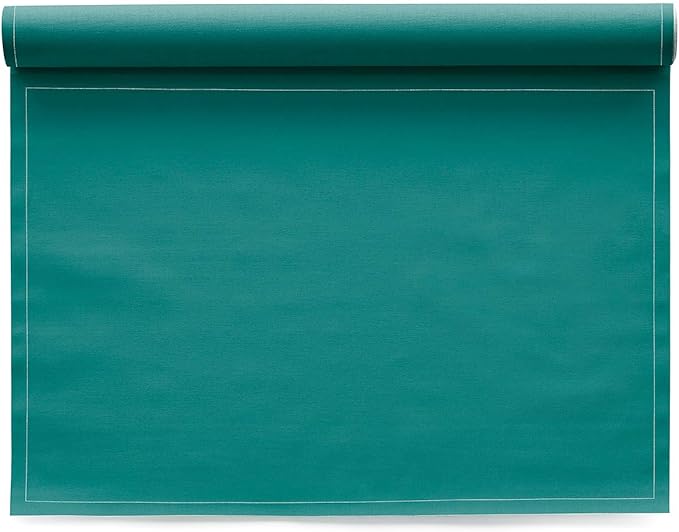 MY DRAP Washable and Reuseable Cloth Placemat - 17.7 x 12.6 in (12 Per Roll, Cotton Carribean Green)