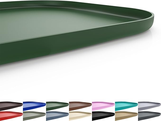 SMILOOL Silicone Pet Feeding Mat with Raised Edge for Food and Water, Dog Bowl Mats, Cat Bowls Placemat with High Lip for Floor Waterproof, Rubber Tray for Cats and Dogs 24 x 16 x0.8 Dark Olive