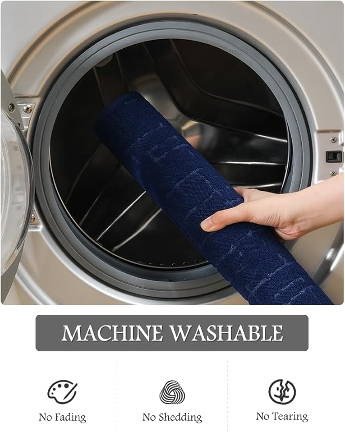 AMOAMI-Bath Mat-Absorbent Quick Dry Bathroom Floor Mats-Washable Rubber Backing Bath Mats for Bathroom Rugs Fit Under Door-Bath Rug for in Front of Sink Bathtub Shower Room, Navy 20''x32''
