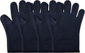 4 Pack Silicone Oven Mitts Ven Gloves with Fingers Pot Holders and Oven Mitts Heat Resistant Kitchen Baking Cooking Barbecue Accessories Black