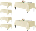 sancua Rectangle Tablecloths for 6 Foot Tables, 6 Pack - Washable Polyester Fabric Table Cloth for Wedding Party, Birthday, Banquet Reception, 54x108 Inch, Beige