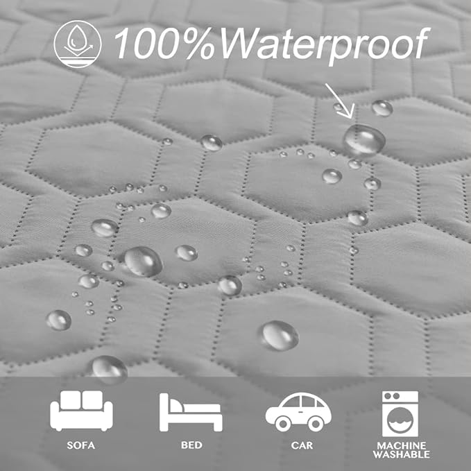 Tcksstex Waterproof and Non-Slip Dog Bed Cover and Pet Blanket Sofa Pet Bed Mat ，car Incontinence Mattress Protectors Furniture Couch Cover for Most Cats Dogs, Pets（40x50-Light Grey）