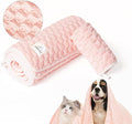 SOONTAN Microfiber Dog Towel Set for Drying Dogs – Absorbent, Quick-Dry, and Soft Towels for Bathing and Grooming Dogs and Cats, Including 2 Different Sized – Cloud Pet Towels (Pink)