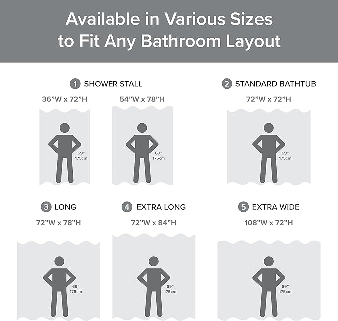 Madison Park Shower Curtain Spa Waffle Weave Extra Long Shower Curtain for Bathroom 3M Scotchgard Moisture Management, Spa Quality Modern Shower Curtains for Bathroom, Extra Long 72"x84" Grey Ombre