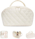 honitty Makeup Bag, Quilted Makeup Bag, Puffy Travel Make up Bags, Cosmetic Organizer Bag, Waterproof Toiletry Bag for Women