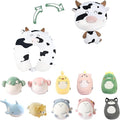 stocaggio Kids Travel Pillow - 2-in-1 Deformable Kids Neck Pillow for Traveling, Soft U-Shaped Pillow with Adorable Animal Design, Comfy Sleep and Play, Ideal for Airplanes and Traveling-Milk Cow