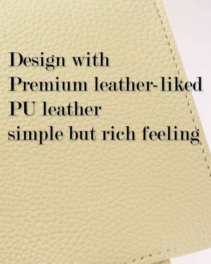 Tissue Box Cover Leather Rectangular – with Bottom Belt [JESMINI, Beige] Modern Large PU Leather Rectangle Tissue Box Cover Decorative for Bathroom Vanity Countertop/Night Stands/Office Desk