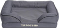 The Dog's Bed Replacement Outer Cover for The Dog's Bed Orthopedic with Sides, Washable Fabric, Medium Grey Oxford with Black Trim, Veterinary Approved