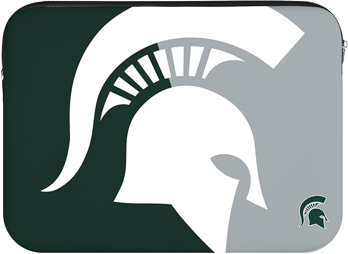 FOCO NCAA Official 15" Inch Colorblock Primary Logo Zipper Laptop Computer Sleeve Case Bag (Michigan State Spartans)