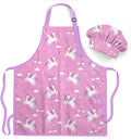 SANDJEST Kids Apron with Chefs Hat Set, Kitchen Apron Gifts