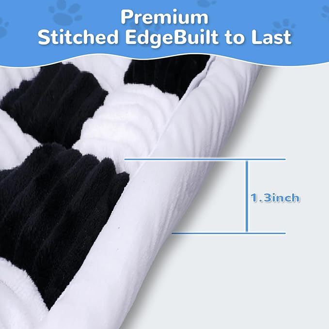 Backseat Pet Bed Mat, Fit for Backseat Extenders,Plaid Dog Bed for Car Back Seat,Non-Slip Travel Pet Pad for Car, SUV, Truck, Couch Cover, Washable Backseat Cushion(Black and White,24.8" x 54")
