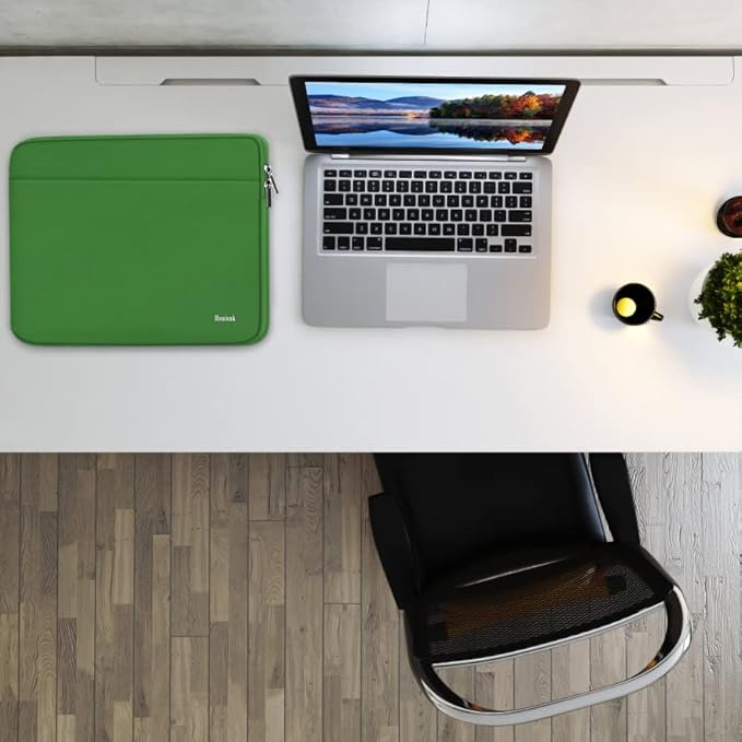 Laptop Sleeve 17 Inch, Shockproof Protective Notebook Case with Accessory Pocket, Briefcase Carrying Bag Compatible with 17-17.3 Inch Laptop, Computer, Notebook, Green