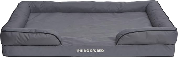 The Dog's Bed Replacement Outer Cover for The Dog's Bed Orthopedic with Sides, Washable Fabric, XXL Grey Oxford with Black Trim, Veterinary Approved