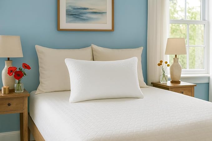 King Size Rayon Derived from Bamboo Pillows, Cooling Shredded Memory Foam Bed Pillows for Sleeping, Adjustable Pillow Sets for Back, Stomach, Side Sleepers, King (Pack of 1)