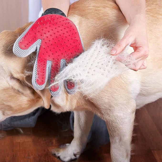 Marchul Upgrade Efficient Pet Hair Remover Gloves: Gentle Shedding Brushes for Dogs, Cats & Horses with Long and Short Hair, 1 Pair