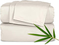 Pure Bamboo Queen Sheets, Genuine 100% Organic Viscose Derived from Bamboo Bed Sheet Set, Luxuriously Soft & Cooling, Double Stitching, 2 Year Quality Promise (Queen, Creme)