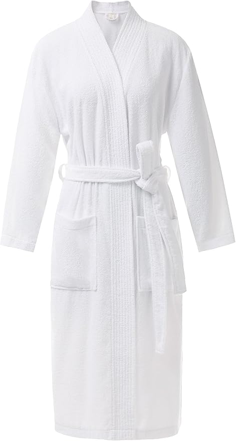 SIORO Women Terry Cloth Bath Robes with Pockets, Soft Long Cotton plush Kimono Wrap Bathrobe, Spa, Fuzzy Female nightgrown