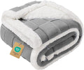Luciphia Waterproof Dog Blanket for Small Dogs Washable Soft Sherpa Fleece Cat Blankets with 3D Jacquard Cozy Calming Reversible Couch Protector Furniture Protection for Pet, Gray White, 40x28 inch
