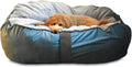 COZY ONE Mia Collection Self-Warming Oval Dog Bed - Ultra-Soft Plush Dream Pet Bed with Removable Velvet Cover - Cozy Dog Beds for Small Dogs (27x24x8 Inch, Blue) - Made in USA