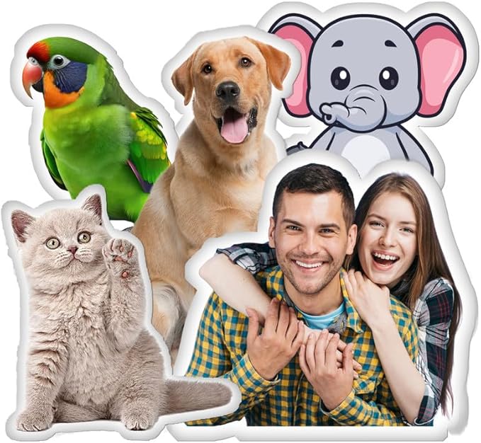 Ships Next Day, Made in USA, Custom Pillow from Photo - Shaped Cutout Personalized Pillow - Dog/Cat/Family/Friends Face/Cars/Logos - Double Sided - 8 Sizes -Funny Pillows - Pet Memorial (20 Inch)