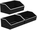 Homsorout Large Closet Organizers and Storage Bins - 3 Pack Trapezoid Storage Baskets for Shelves, Foldable Fabric Baskets with Handles Ideal for Closet, Basket, Wardrobe and Shelf Storage, Black