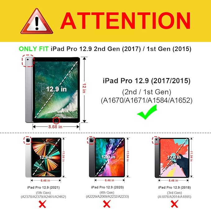 Fintie Multi-Angle Case, 2017/2015 iPad Pro 12.9 inch (Old Model) 1st & 2nd Gen Case - [Corner Protection] Folio Stand Cover with Pencil Holder & Pocket, Auto Wake/Sleep, Blooming Hibiscus