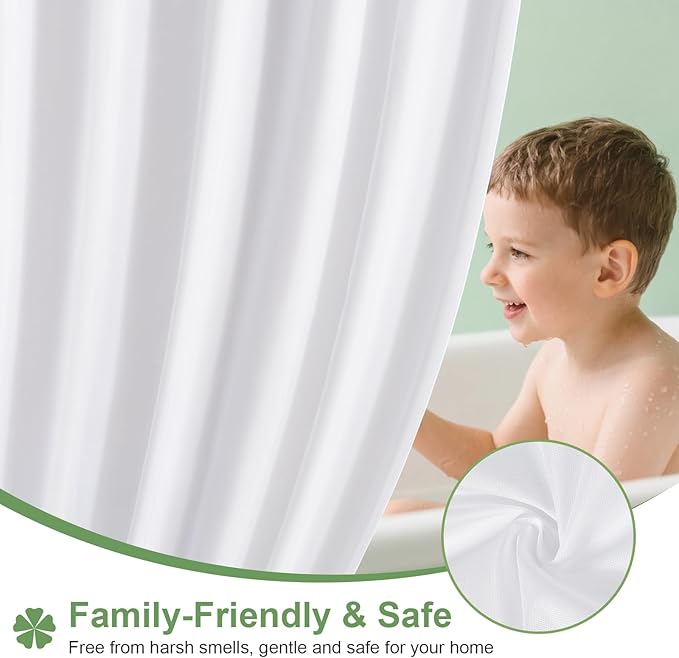 ROLIZOE 3-in-1 Waffle Texture Shower Curtain Set with TPU-Coated Waterproof Liner and 12 Upgraded Double-Sided Hooks, Well-Matched Sizes for a Seamless Fit – Green, 72" x 78"